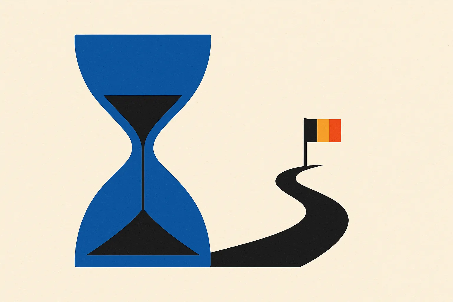 Calendrier de révision, chronomètre et panneaux belges illustrant la préparation du théorique du permis B