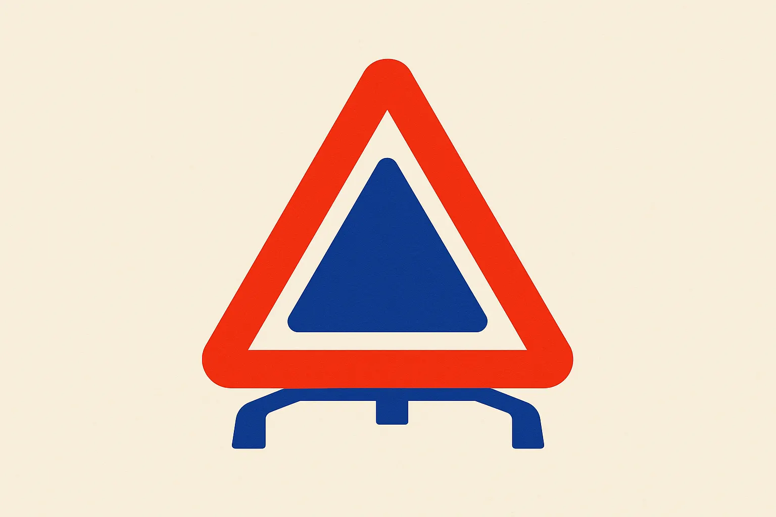 Panneau de triangle d'avertissement belge sur papier blanc
