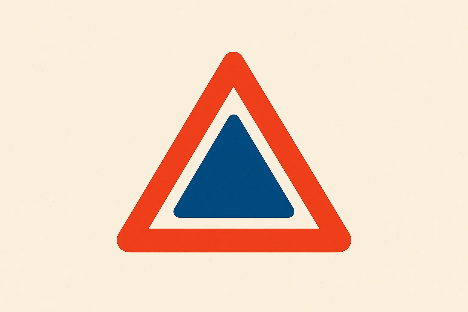 Un panneau de signalisation belge seul sur une feuille blanche.