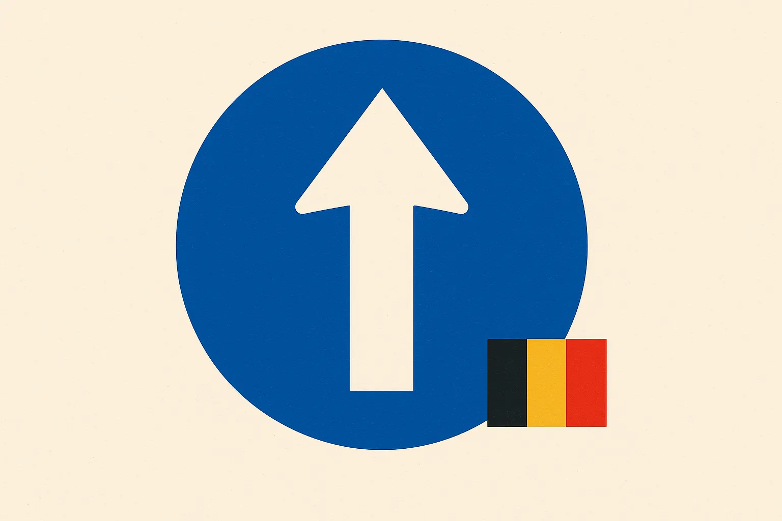 Un panneau routier belge indiquant la voie à suivre