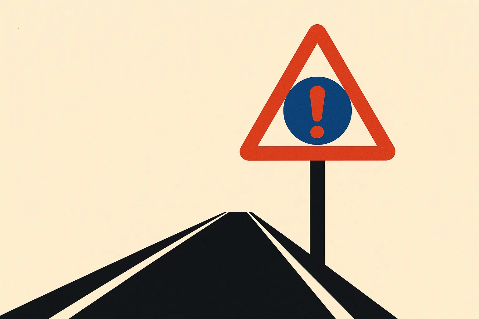 Un panneau routier belge sur une route vide