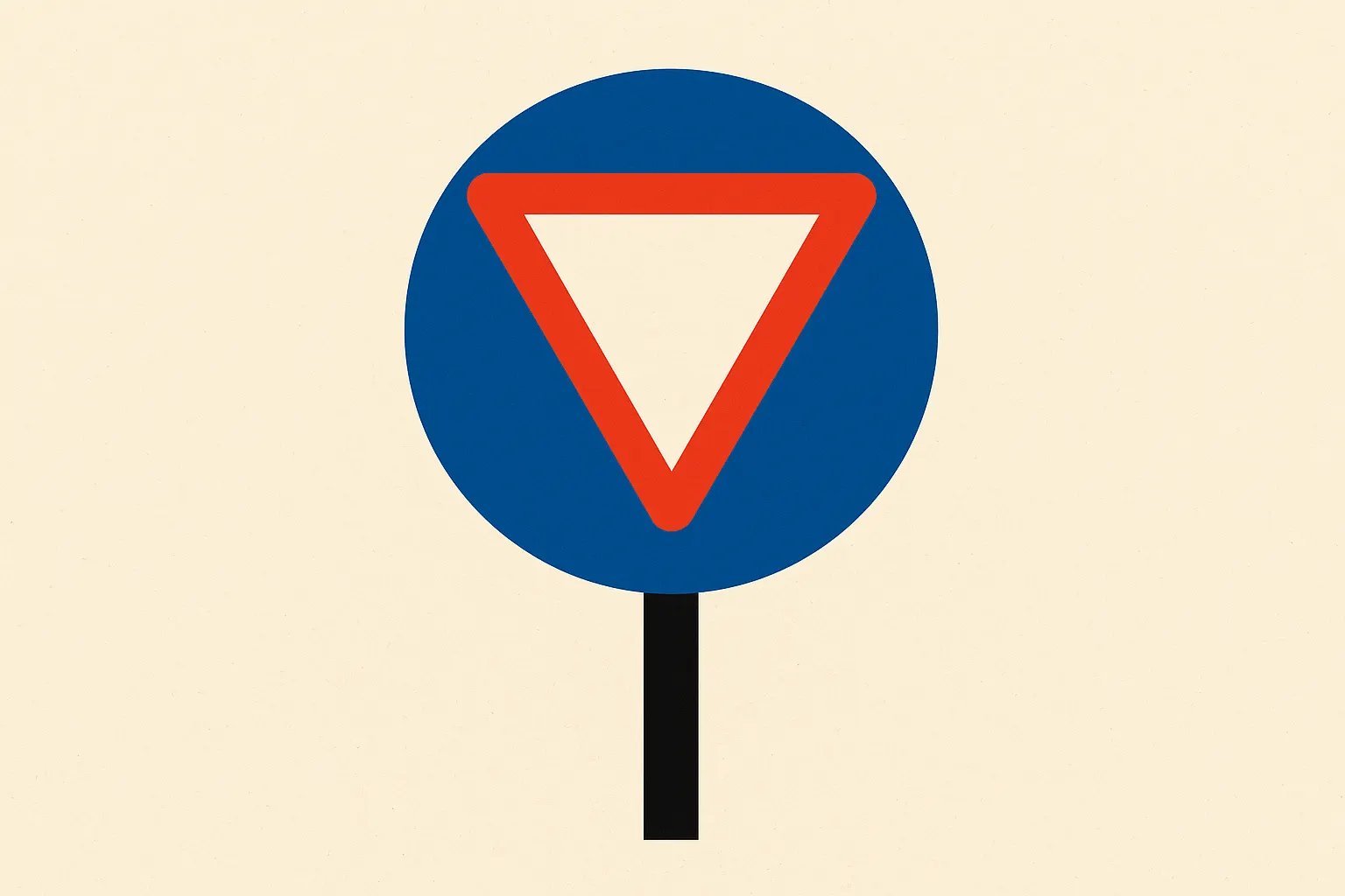 Panneau de signalisation belge avec symbole cédez-le-passage